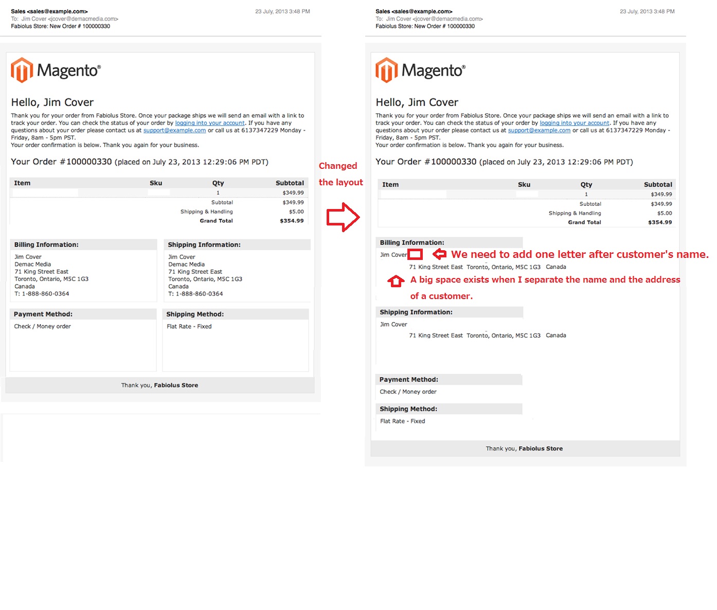 Changing the layout of new order email - Magento Forums